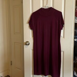 Knit dress, nice Merlot colored dress. Never been worn